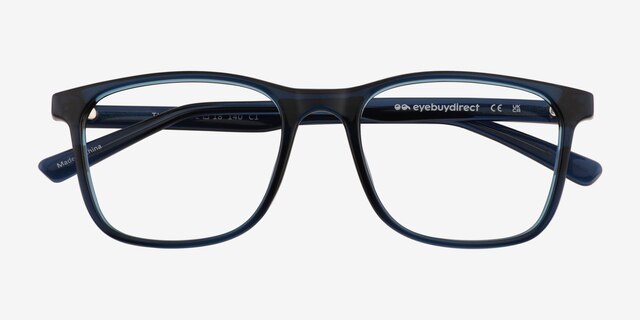 Thayer Clear Navy PlasticEyeglass Frames from EyeBuyDirect, Closed View