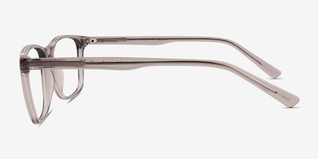 Thayer Clear Gray PlasticEyeglass Frames from EyeBuyDirect, Side View