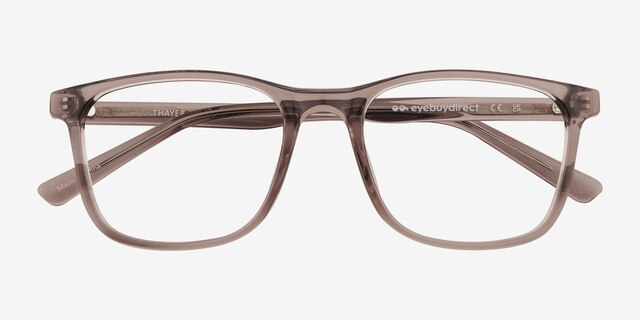 Thayer Clear Gray PlasticEyeglass Frames from EyeBuyDirect, Closed View