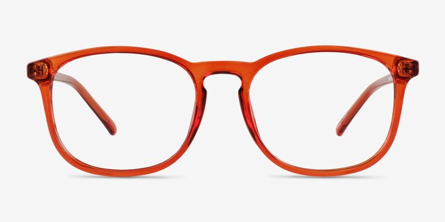 Larkin Clear Orange PlasticEyeglass Frames from EyeBuyDirect, Front View