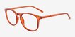 Larkin Clear Orange PlasticEyeglass Frames from EyeBuyDirect, Angle View