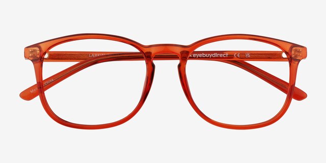 Larkin Clear Orange PlasticEyeglass Frames from EyeBuyDirect, Closed View