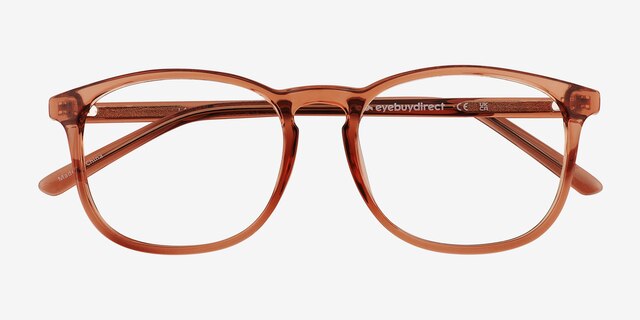 Larkin Clear Brown PlasticEyeglass Frames from EyeBuyDirect, Closed View