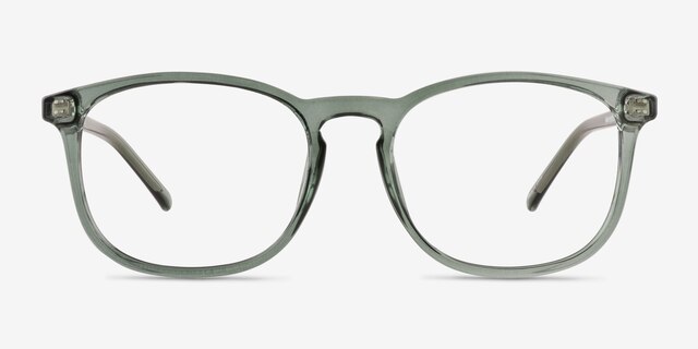 Larkin Clear Green PlasticEyeglass Frames from EyeBuyDirect, Front View