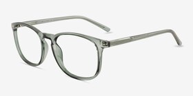 Larkin Clear Green  Plastique Montures de lunettes de vue d'EyeBuyDirect, Vue d'Angle