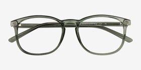 Larkin Clear Green  Plastique Montures de lunettes de vue d'EyeBuyDirect, Vue Rapprochée