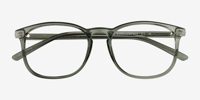 Larkin Clear Green PlasticEyeglass Frames from EyeBuyDirect, Closed View