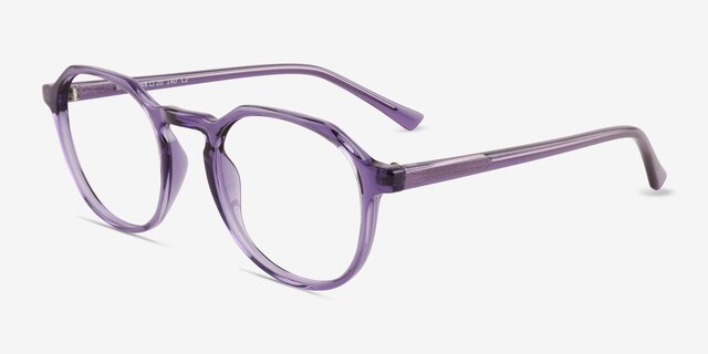 Monti Clear Purple PlasticEyeglass Frames from EyeBuyDirect, Angle View