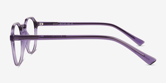 Monti Clear Purple PlasticEyeglass Frames from EyeBuyDirect, Side View