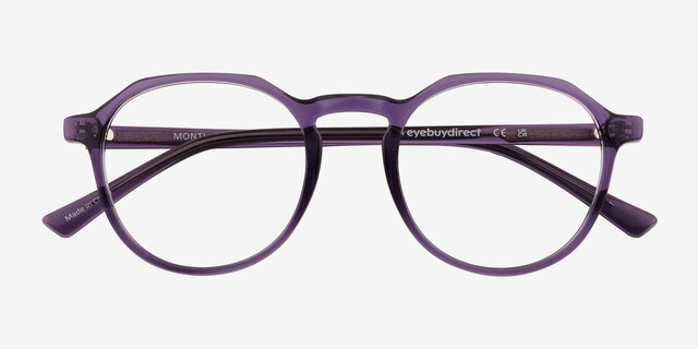 Monti Clear Purple PlasticEyeglass Frames from EyeBuyDirect, Closed View
