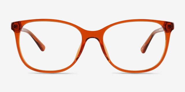 Kieran Clear Orange PlasticEyeglass Frames from EyeBuyDirect, Front View
