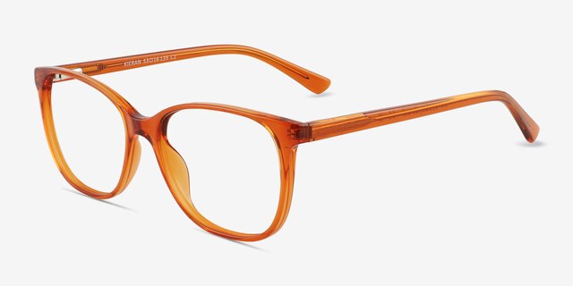 Kieran Clear Orange PlasticEyeglass Frames from EyeBuyDirect, Angle View