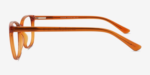 Kieran Clear Orange PlasticEyeglass Frames from EyeBuyDirect, Side View
