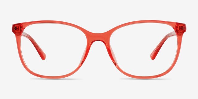 Kieran Clear Pink PlasticEyeglass Frames from EyeBuyDirect, Front View