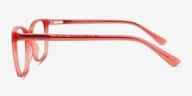 Kieran Clear Pink Plastique Montures de lunettes de vue d'EyeBuyDirect, Vue de Côté