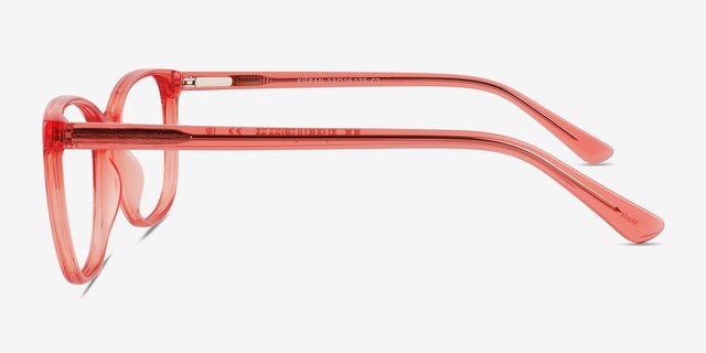 Kieran Clear Pink PlasticEyeglass Frames from EyeBuyDirect, Side View