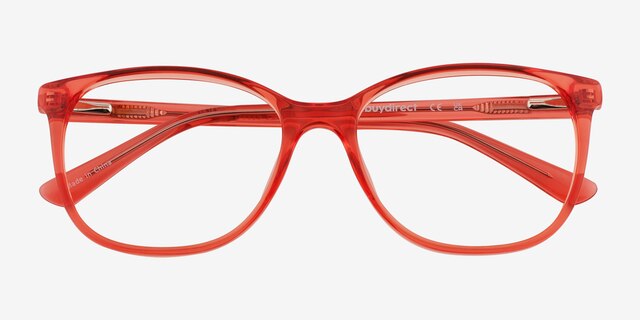 Kieran Clear Pink PlasticEyeglass Frames from EyeBuyDirect, Closed View