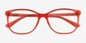 Kieran Clear Pink PlasticEyeglass Frames from EyeBuyDirect, Closed View