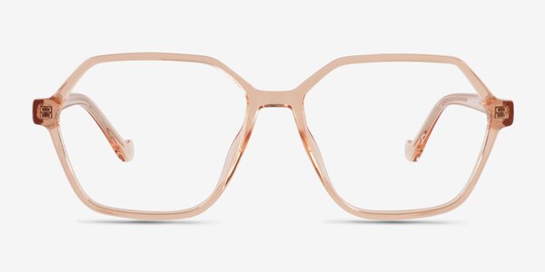 Caelan Clear Champagne Plastic Eyeglass Frames