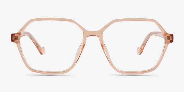 Caelan Clear Champagne PlasticEyeglass Frames from EyeBuyDirect, Front View