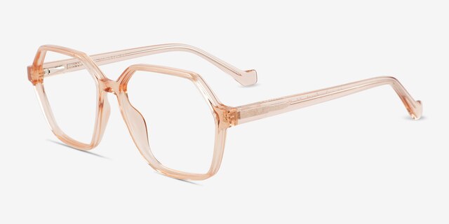 Caelan Clear Champagne PlasticEyeglass Frames from EyeBuyDirect, Angle View