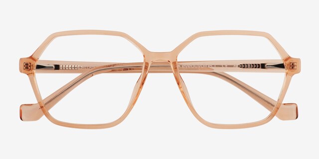 Caelan Clear Champagne PlasticEyeglass Frames from EyeBuyDirect, Closed View