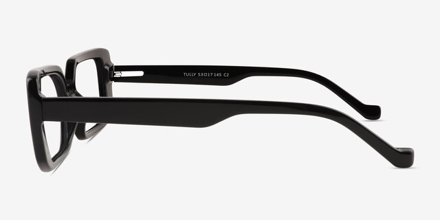 Tully Shiny Black PlasticEyeglass Frames from EyeBuyDirect, Side View