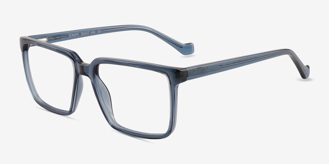 Seraph Clear Blue PlasticEyeglass Frames from EyeBuyDirect, Angle View