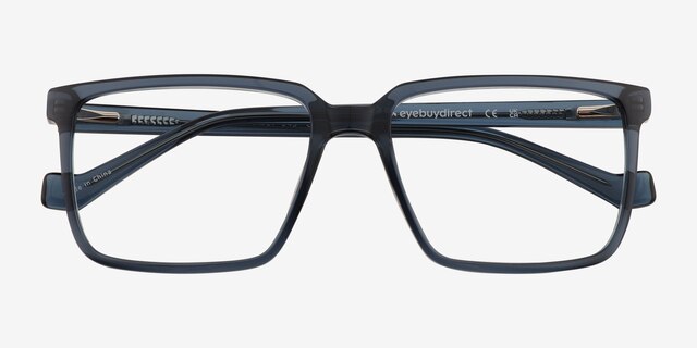 Seraph Clear Blue PlasticEyeglass Frames from EyeBuyDirect, Closed View