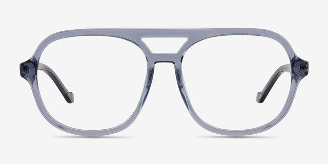 Eris Clear Blue Purple PlasticEyeglass Frames from EyeBuyDirect, Front View