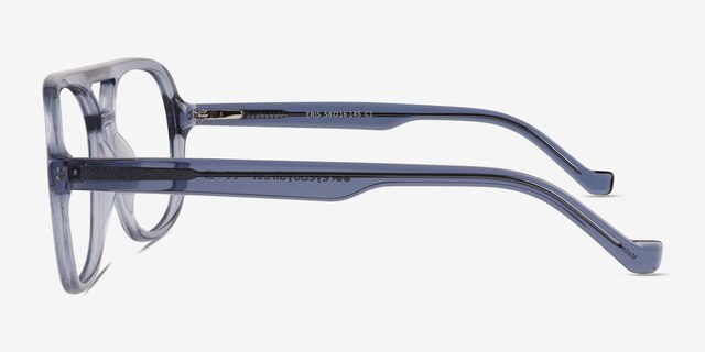 Eris Clear Blue Purple PlasticEyeglass Frames from EyeBuyDirect, Side View