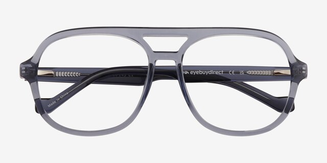 Eris Clear Blue Purple PlasticEyeglass Frames from EyeBuyDirect, Closed View