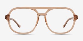 Eris Clear Brown Plastique Montures de lunettes de vue d'EyeBuyDirect, Vue de Face