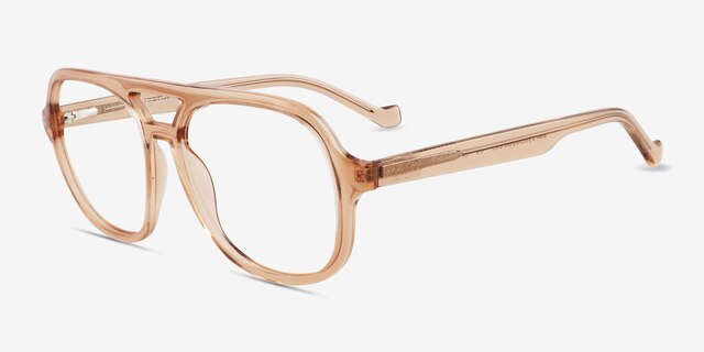 Eris Clear Brown PlasticEyeglass Frames from EyeBuyDirect, Angle View