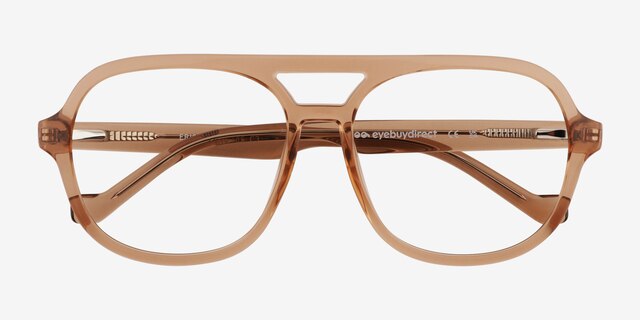 Eris Clear Brown PlasticEyeglass Frames from EyeBuyDirect, Closed View