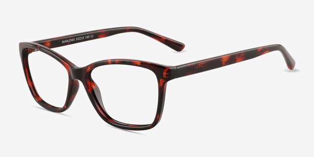 Marlowe Tortoise PlasticEyeglass Frames from EyeBuyDirect, Angle View
