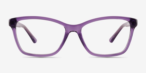 Marlowe Clear Purple Plastic Eyeglass Frames