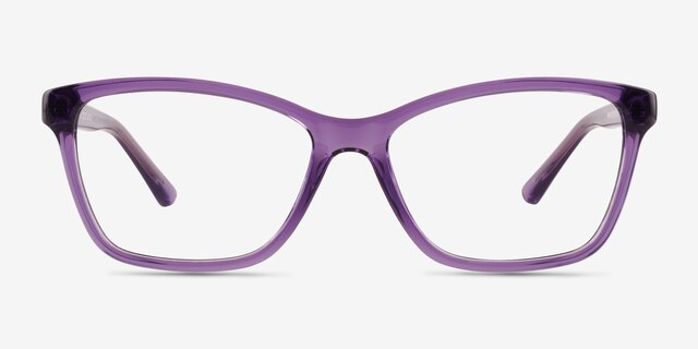 Marlowe Clear Purple PlasticEyeglass Frames from EyeBuyDirect, Front View