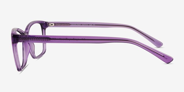 Marlowe Clear Purple PlasticEyeglass Frames from EyeBuyDirect, Side View