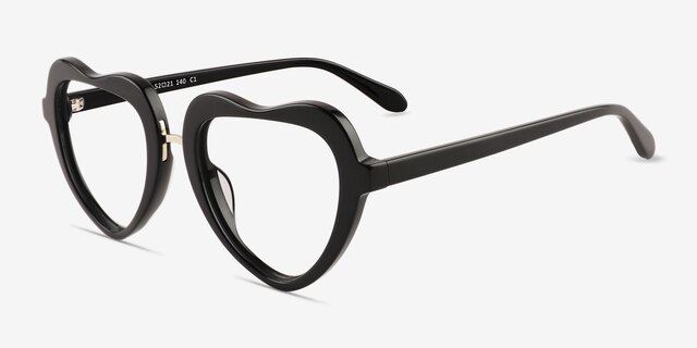 Ever Black AcetateEyeglass Frames from EyeBuyDirect, Angle View