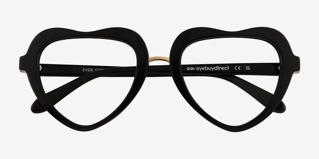 Ever Black AcetateEyeglass Frames from EyeBuyDirect, Closed View