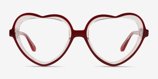 Sweetheart Red AcetateEyeglass Frames from EyeBuyDirect, Front View