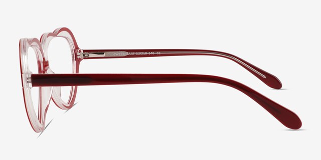 Sweetheart Red AcetateEyeglass Frames from EyeBuyDirect, Side View