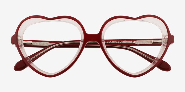 Sweetheart Red AcetateEyeglass Frames from EyeBuyDirect, Closed View