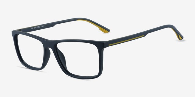 Wp Matte Navy PlastiqueMontures de lunettes de vue d'EyeBuyDirect, Vue d'Angle