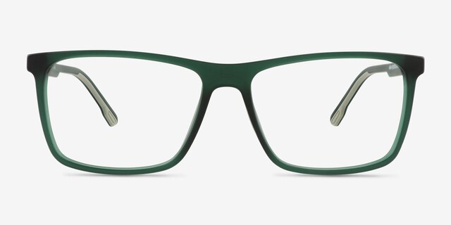 Wp Crystal Dark Green PlasticEyeglass Frames from EyeBuyDirect, Front View
