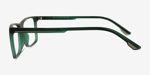 Wp Crystal Dark Green PlasticEyeglass Frames from EyeBuyDirect, Side View