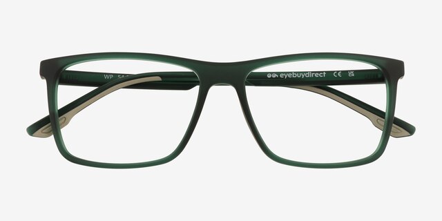 Wp Crystal Dark Green PlasticEyeglass Frames from EyeBuyDirect, Closed View