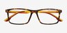 1Up Yellow Tortoise PlastiqueMontures de lunettes de vue d'EyeBuyDirect, Vue Rapprochée