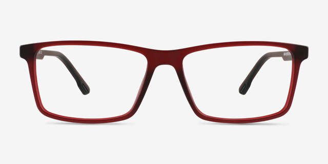 1Up Crystal Dark Red PlasticEyeglass Frames from EyeBuyDirect, Front View